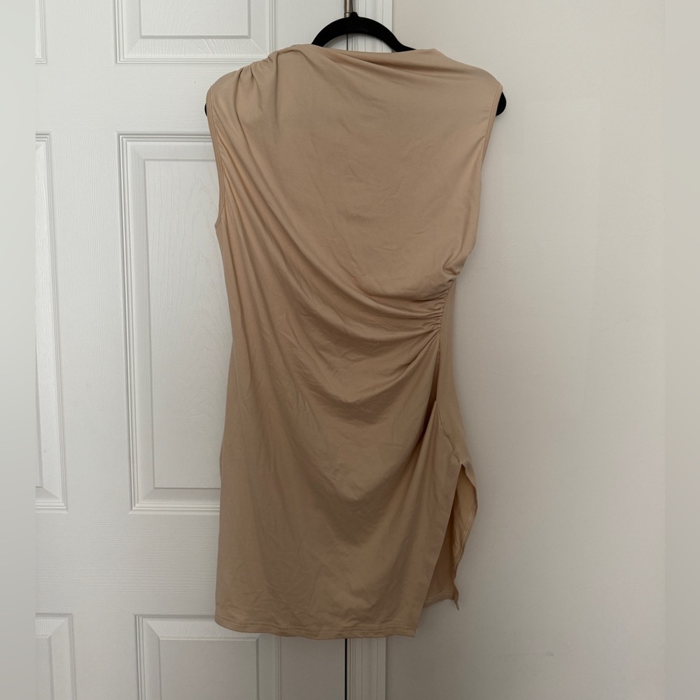 Asymmetrical Body Con dress (tan color)